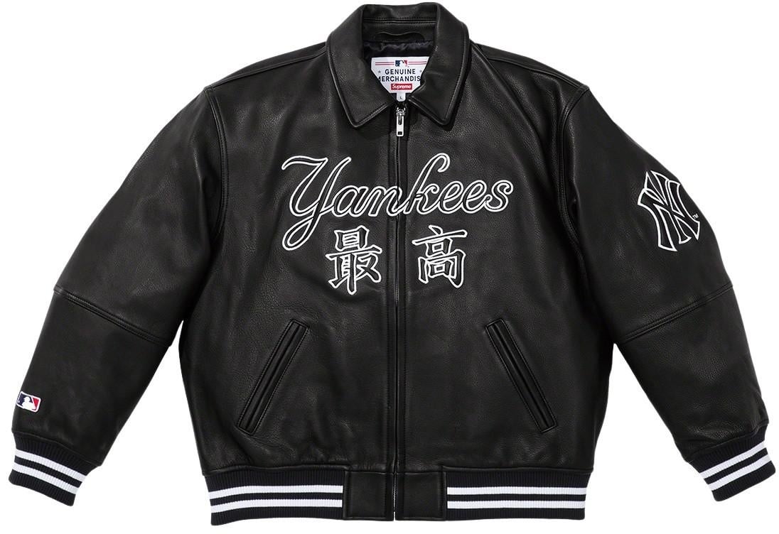 Supreme®/New York Yankees™ Kanji Leather Varsity Jacket view 13